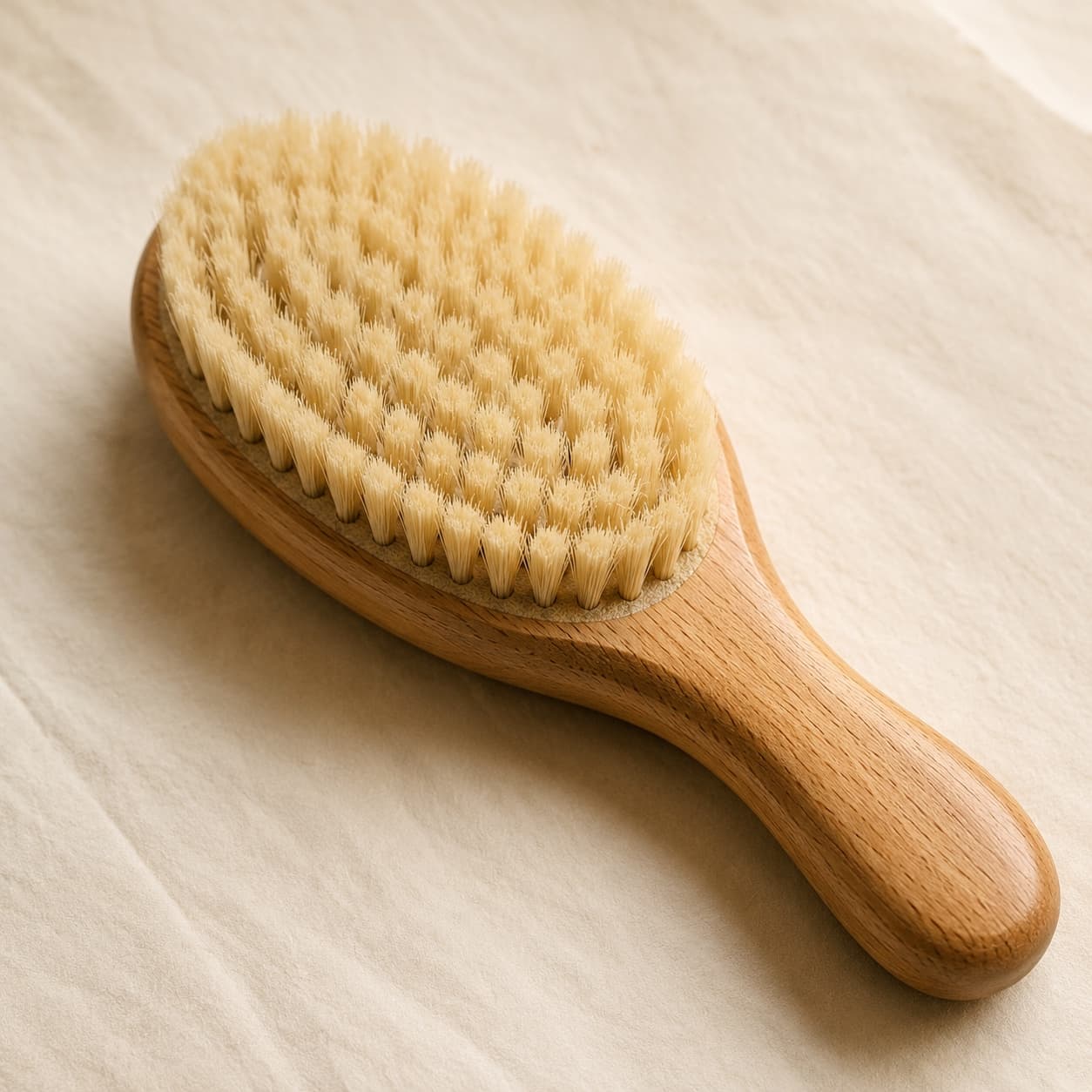 Small dog brush on linen