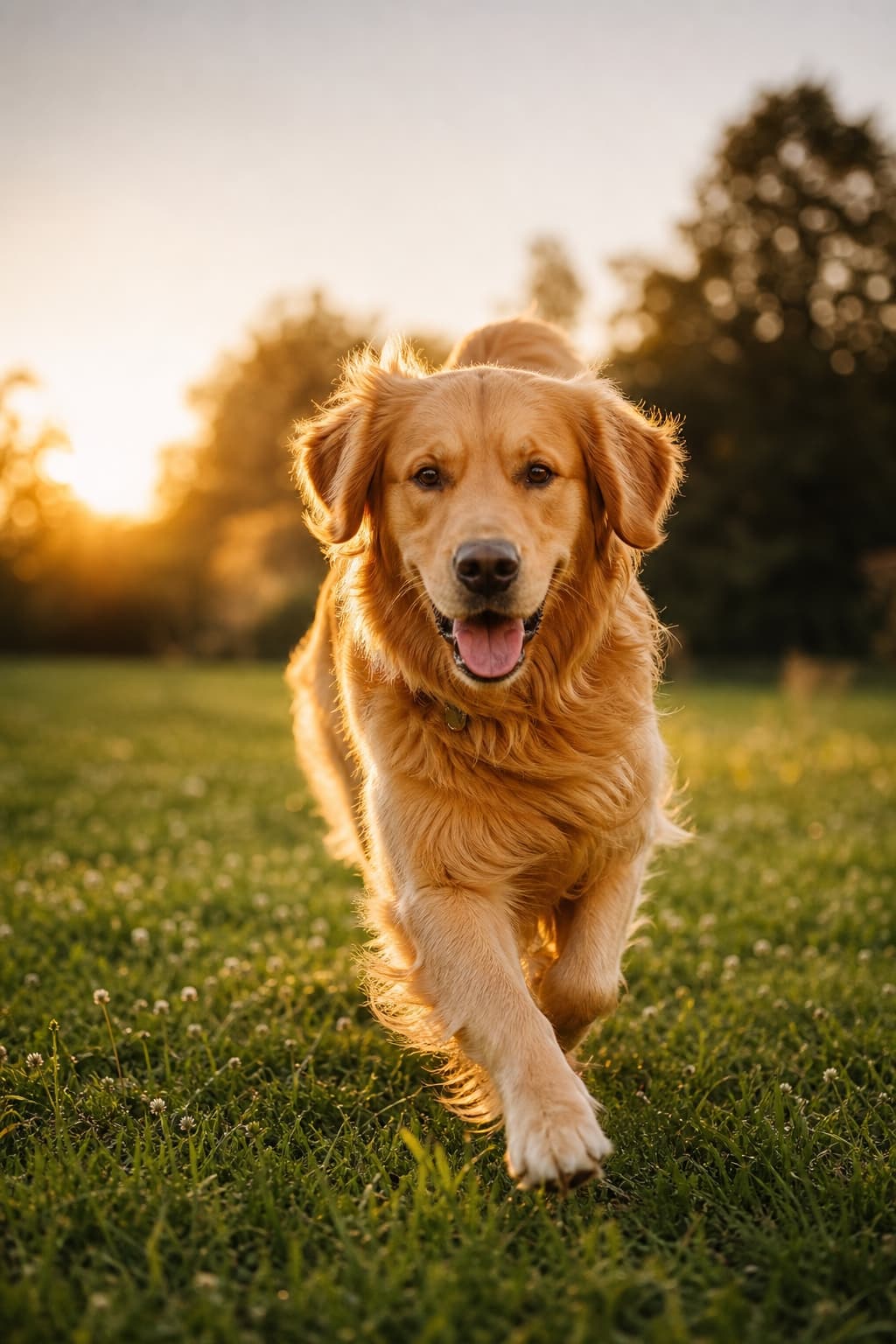 Field run, golden hour